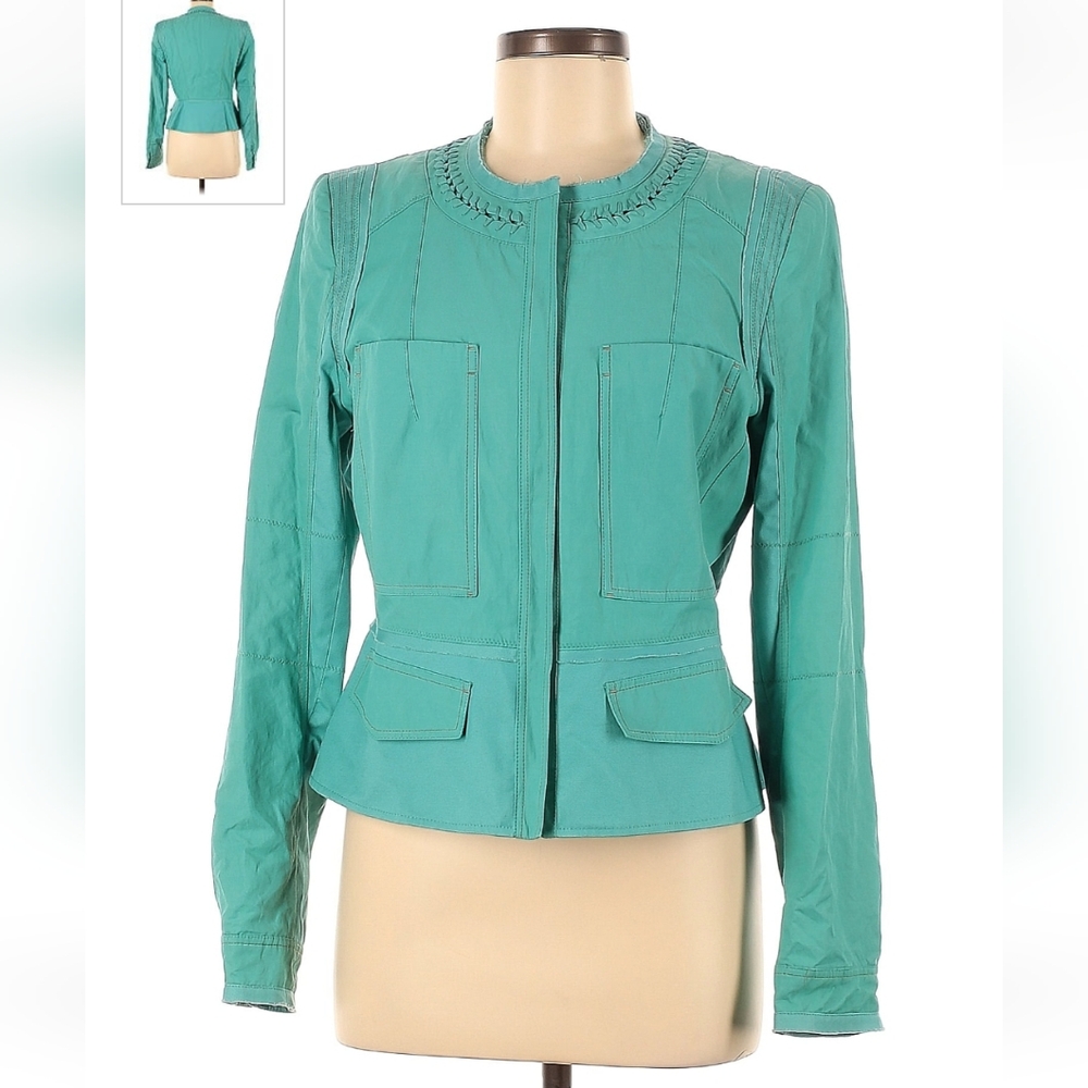 Eli Tahari, teal colored womenz jacket, size M.